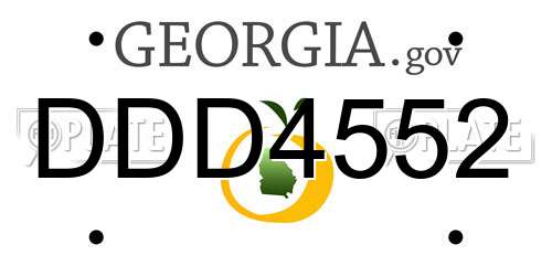 DDD4552 Georgia License Plate