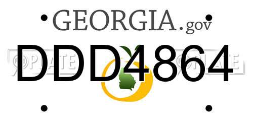 DDD4864 Georgia License Plate