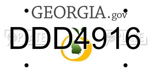 DDD4916 Georgia License Plate
