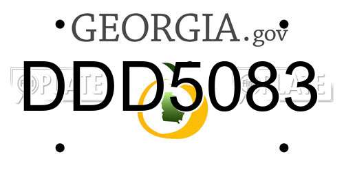 DDD5083 Georgia License Plate