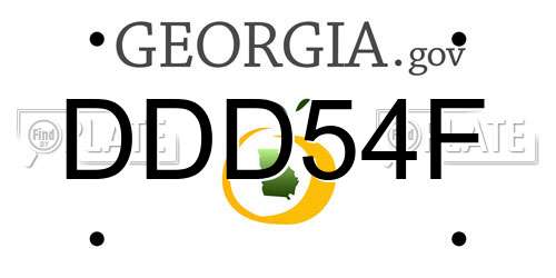 DDD54F Georgia License Plate