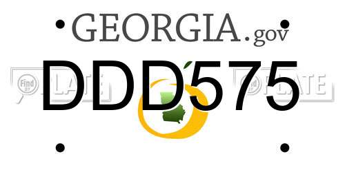 DDD575 Georgia License Plate