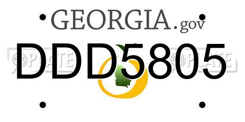DDD5805 Georgia License Plate