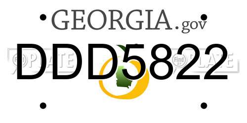 DDD5822 Georgia License Plate