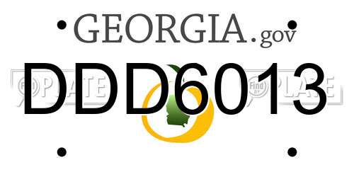 DDD6013 Georgia License Plate