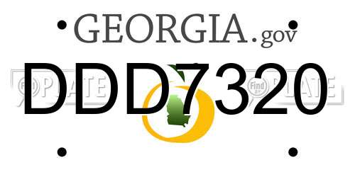 DDD7320 Georgia License Plate