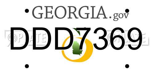 DDD7369 Georgia License Plate
