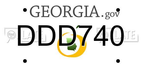 DDD740 Georgia License Plate
