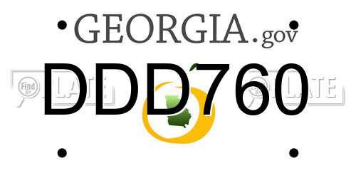 DDD760 Georgia License Plate
