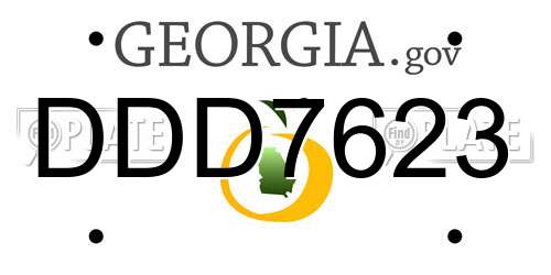 DDD7623 Georgia License Plate