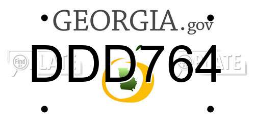 DDD764 Georgia License Plate