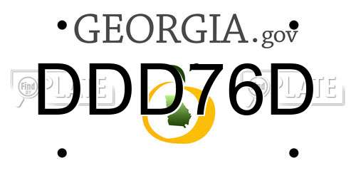 DDD76D Georgia License Plate