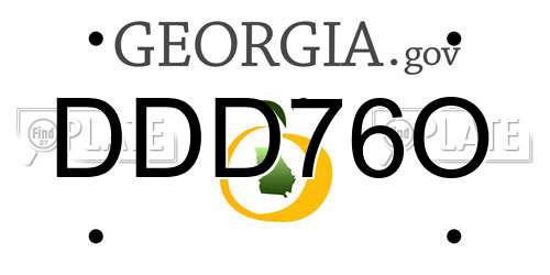 DDD76O Georgia License Plate