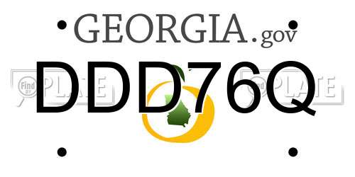 DDD76Q Georgia License Plate