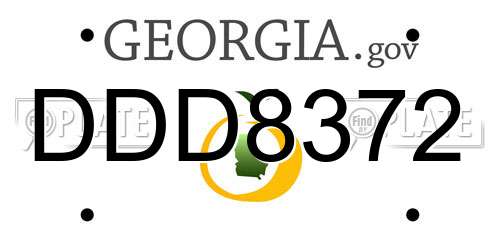 DDD8372 Georgia License Plate