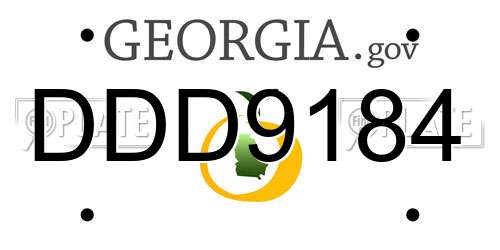 DDD9184 Georgia License Plate