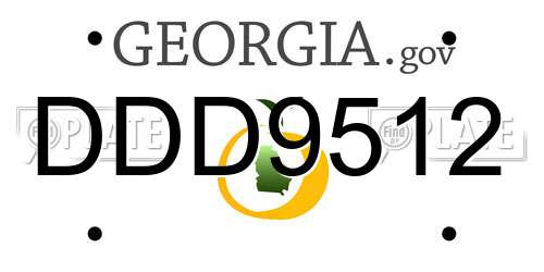 DDD9512 Georgia License Plate