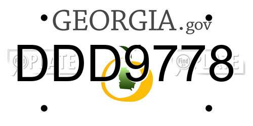 DDD9778 Georgia License Plate