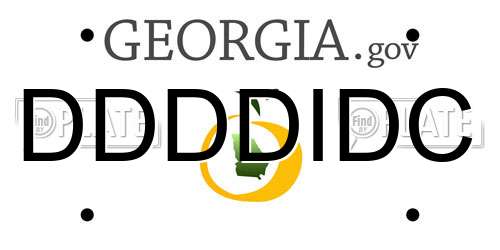 DDDDIDC Georgia License Plate