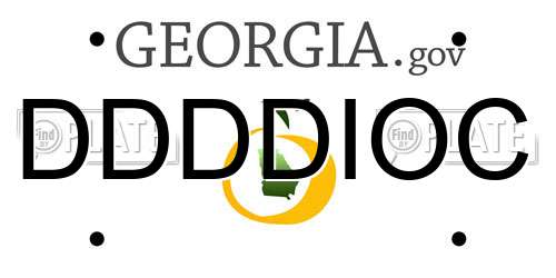 DDDDIOC Georgia License Plate