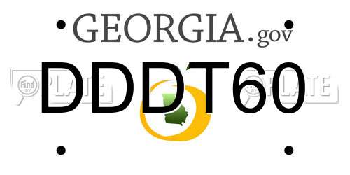 DDDT60 Georgia License Plate