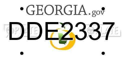 DDE2337 Georgia License Plate