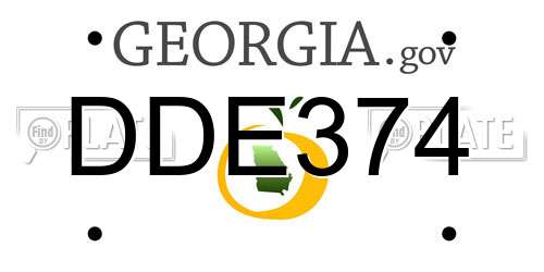 DDE374 Georgia License Plate