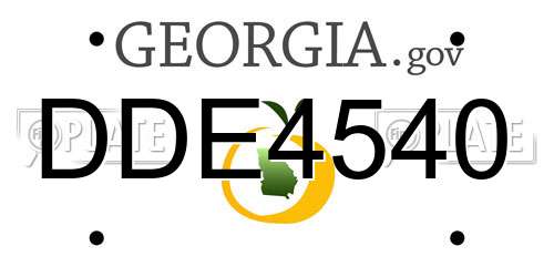 DDE4540 Georgia License Plate