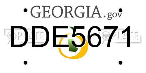 DDE5671 Georgia License Plate