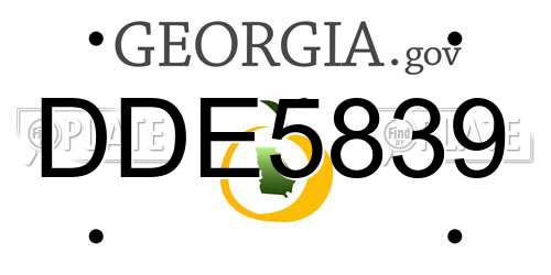 DDE5839 Georgia License Plate