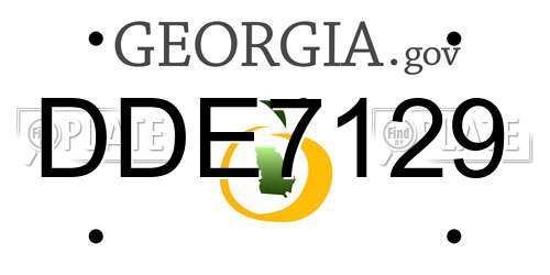 DDE7129 Georgia License Plate