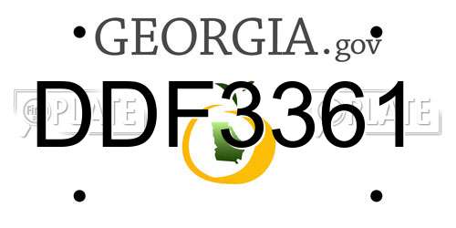 DDF3361 Georgia License Plate