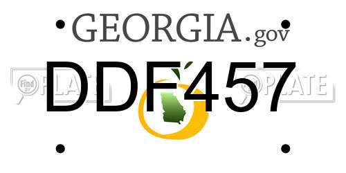 DDF457 Georgia License Plate