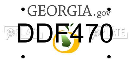 DDF470 Georgia License Plate