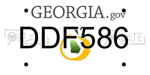 DDF586 Georgia License Plate