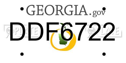 DDF6722 Georgia License Plate