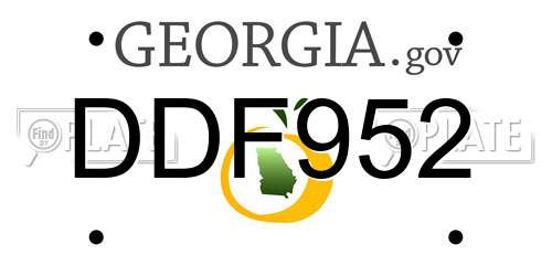 DDF952 Georgia License Plate