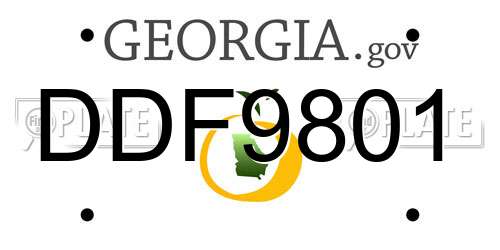 DDF9801 Georgia License Plate