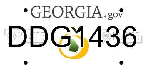 DDG1436 Georgia License Plate