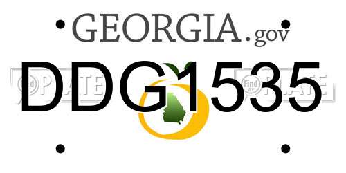 DDG1535 Georgia License Plate