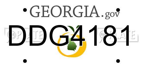 DDG4181 Georgia License Plate