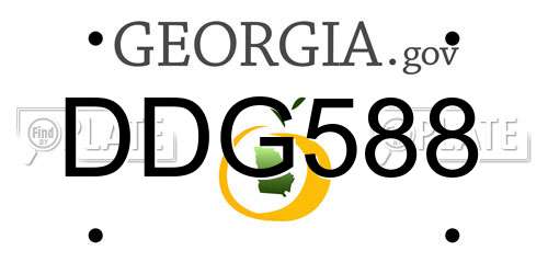 DDG588 Georgia License Plate