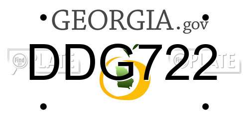 DDG722 Georgia License Plate