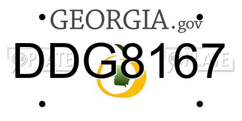 DDG8167 Georgia License Plate