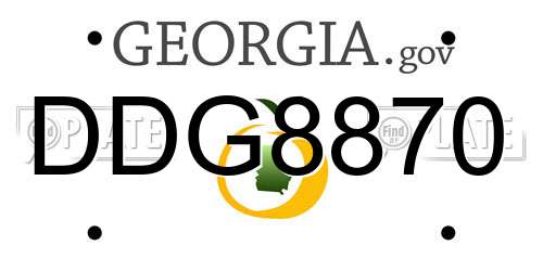 DDG8870 Georgia License Plate