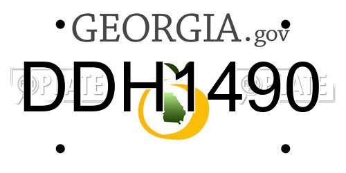 DDH1490 Georgia License Plate