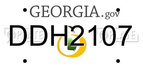 DDH2107 Georgia License Plate
