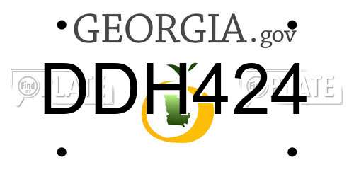 DDH424 Georgia License Plate