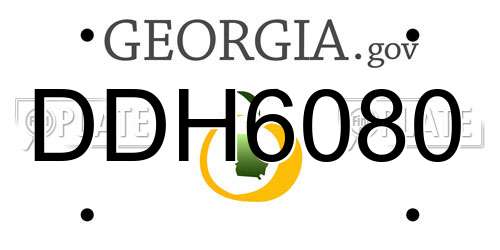 DDH6080 Georgia License Plate