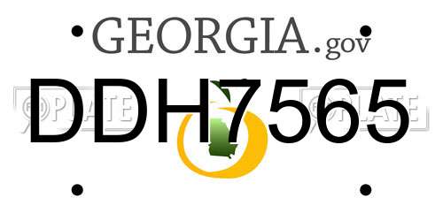DDH7565 Georgia License Plate